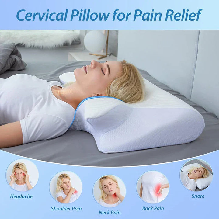 Lisslune | Memory Foam Cervical Pillow | Ergonomic 2-in-1 Design for Neck Pain Relief & Comfortable Sleep