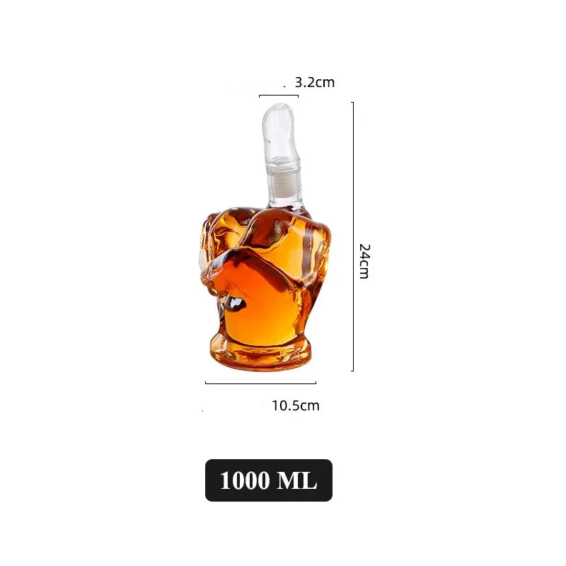 Lisslune | Middle Finger Crystal Clear Fun Decanter