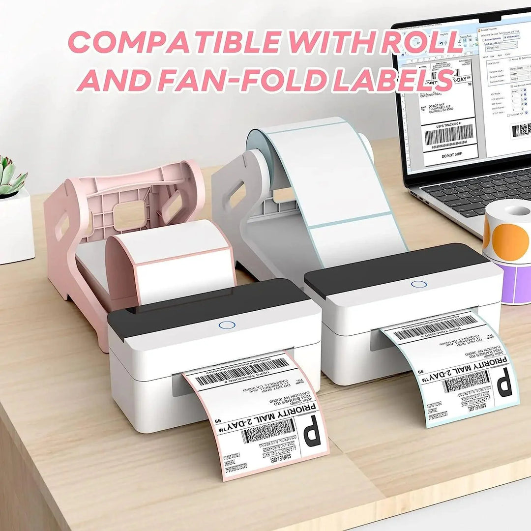 Lisslune | Chic Pink Label Printer Stand - Elegant and Space-Saving Organizer
