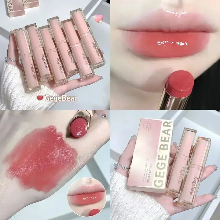 Rynx | Silky Glossy Lipstick Gege Bear Pump Lip Moisture Water Bomb Comfortable Ultra Gloss Non-Sticky Cup Lip Balm