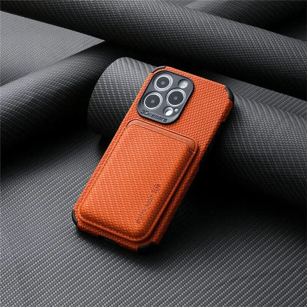 Lisslune | MagSafe Wallet Phone Case with Carbon Fiber Protection