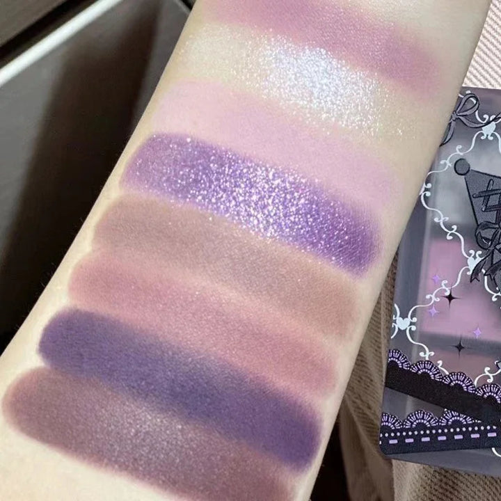 Rynx | Pearl Grey Lilac Eyeshadow Punk Smoke Purple 9 Color Eyeshadow Palette Make-up Palette Glitter Eye Pigment Palette