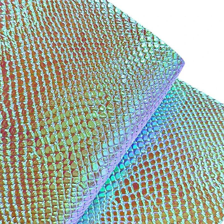 Lisslune | Iridescent Python Scale Holographic PU Fabric - Unleash Your Creative Potential