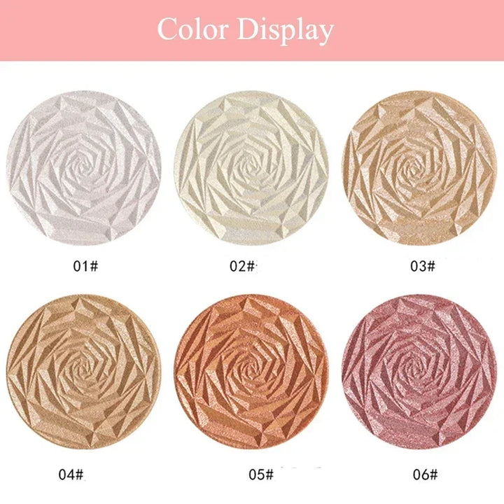 Rynx | 6 Colors Highlighter Powder Diamond Glitter Palette Makeup Face Contour Shimmer Illuminator Ginger Highlight Cosmetics New