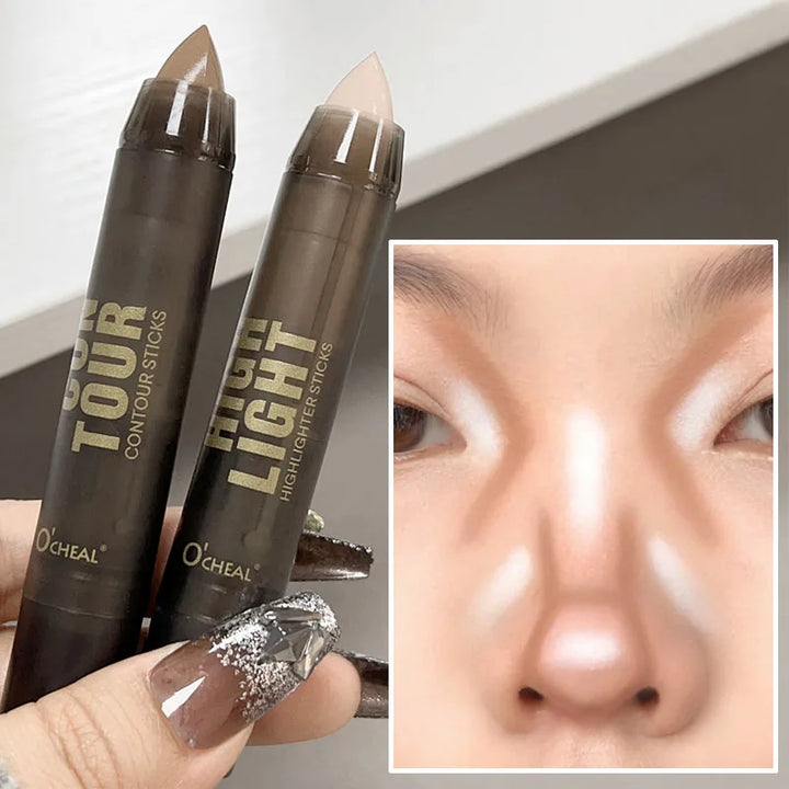Rynx | Face Contour Highlighter Concealer Stick Waterproof Long-lasting Corrector Contouring Makeup Brightening Highlighting Bronzer Stick Cosmetics