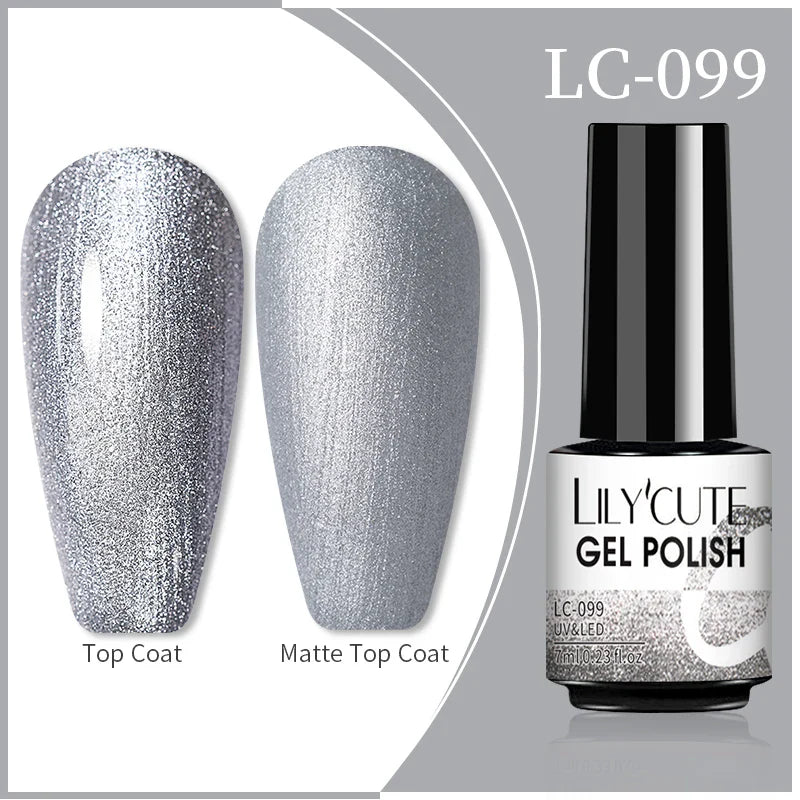 Rynx | 7ml Glitter Gel Nail Polish Semi Permanent Sequins Soak Off UV Gel Colorful DIY Nail Art Polishes