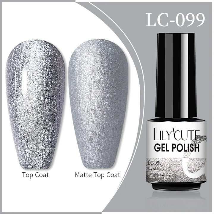 Rynx | 7ml Glitter Gel Nail Polish Semi Permanent Sequins Soak Off UV Gel Colorful DIY Nail Art Polishes