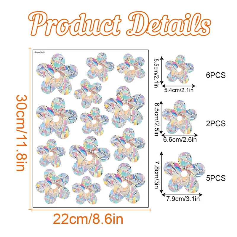 Rynx Rainbow Suncatcher Window Sticker PVC Cat Butterfly Prism Glass Wall Sticker Home Kids Bedroom Decoration Self-Adhesive Decor