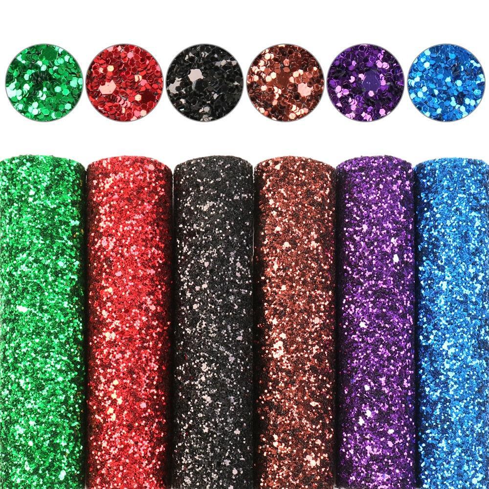 Lisslune | Sparkling Synthetic Leather DIY Craft Kit: Glittering Fabrics Collection for Creative Projects