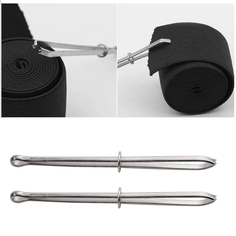 Lisslune | Sewing Revolution: Premium Stainless Steel Bodkin Threader with Elastic Clips