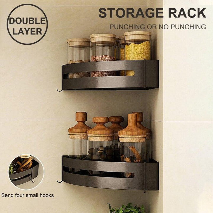 Lisslune | Elegant multifunctional aluminum storage rack with stylish hooks