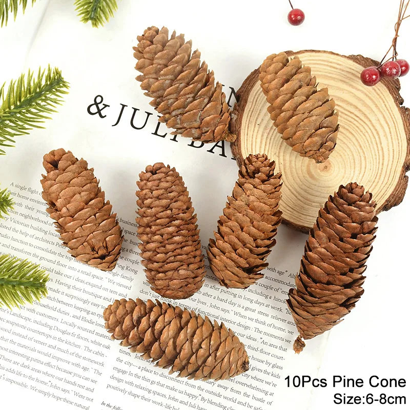 Rynx 1Pack Christmas Pine Needles Branches Artificial Plant Christmas Tree Ornaments Decorations for Home DIY Wreath Gift Box Wedding Flowers