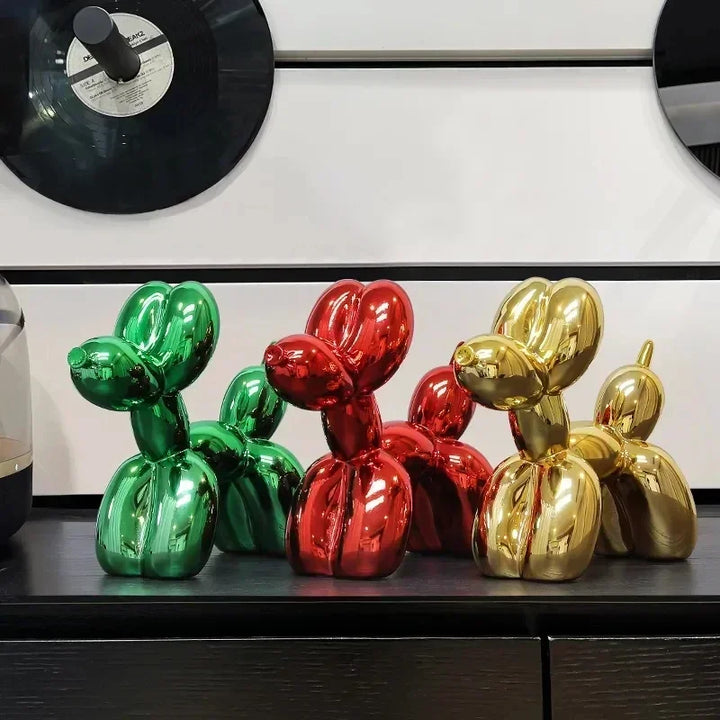 Lisslune | Nordic Balloon Dog Sculpture Resin Animal Ornament Art Sculptures and Figures Craft Home Decoration Room Desktop Accessories