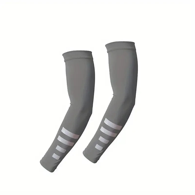Rynx | 2 Pieces Summer Outdoor Sun Protection Arm Sleeves Quick Drying Breathable Night Running Cycling Reflective Ice Silk Sleeves