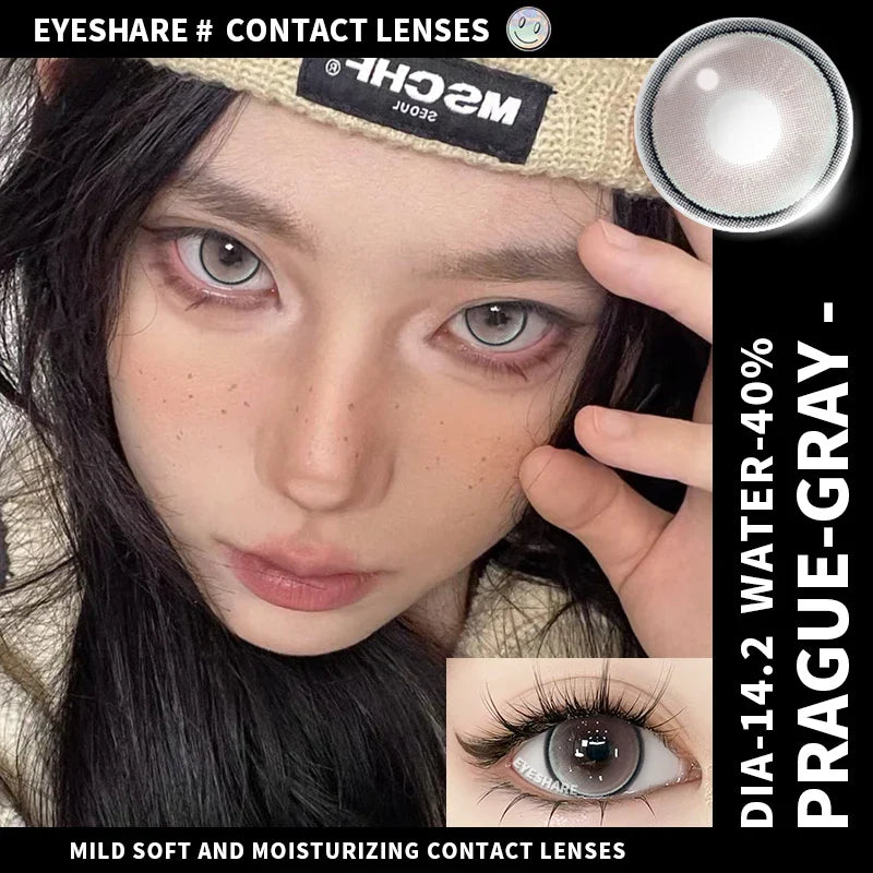 Rynx | 1 Pair New Color Contact Lenses for Eyes Purple Lenses Gray Pupil Lens Brown Eye Lens Annual Cosmetic Blue Eye Contacts