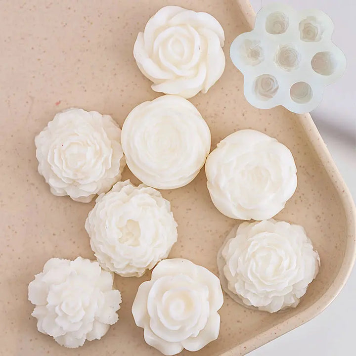 Rynx | Tulip Peony Flower Silicone Mold Mother’s Day DIY Gift Scented Candle Flower Mold Rose Flower Jasmine Handmade Soap Mold