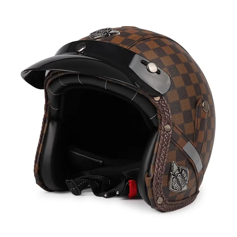Lisslune | Retro Motorcycle Helmet – Kael – (Open Face 3/4)