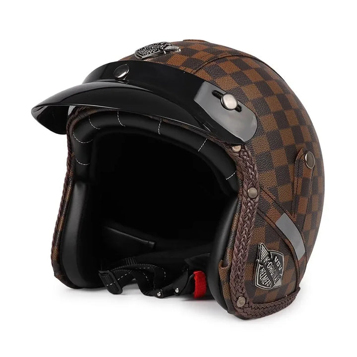 Lisslune | Retro Motorcycle Helmet – Kael – (Open Face 3/4)