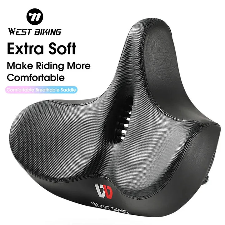 Lisslune | Wide Ergonomic Bike Saddle – Comfortable Saddle with Shock Absorption for City and Mountain Bikes