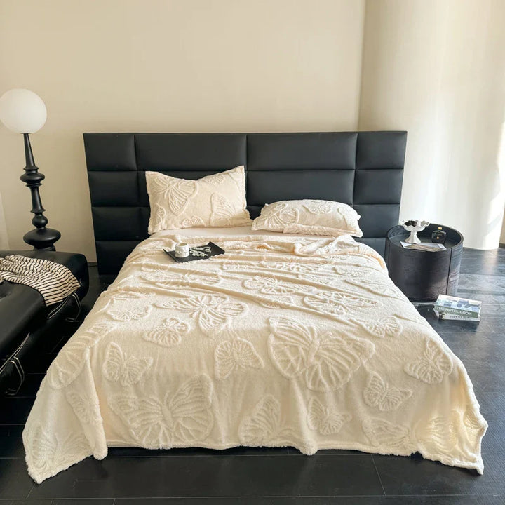 Rynx | Summer blanket Cool blanket 2024 New velvet solid color Jacquard multifunctional throw blanket, Jacquard butterfly style