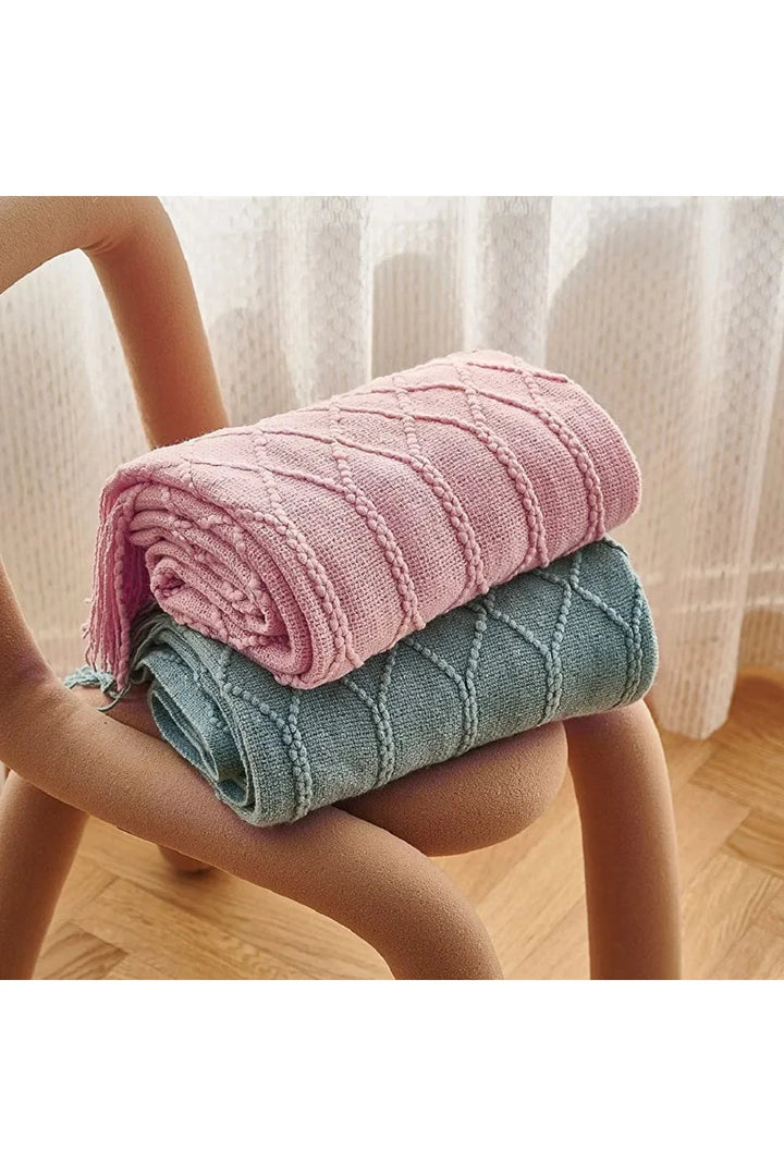 Lisslune | Diamond Knit Throw Blanket