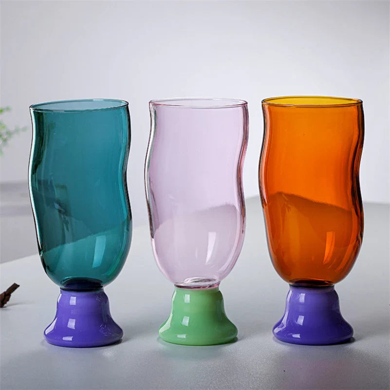 Rynx | Color borosilicate glass cup S curve wave shape heat-resistant glass jug red wine cocktails coffee ice water cup