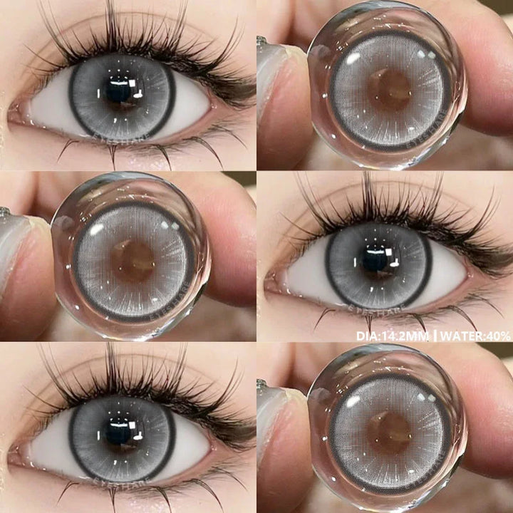 Rynx | 1 Pair Colored Contact Lenses for Eyes Natural Brown Eye Lenses Gray Pupils Blue Eyes Soft Lenses Annual Green Contact Lenses