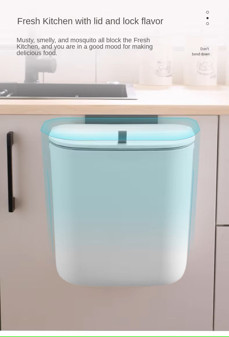 Lisslune | Practical Kitchen Trash Can For Wall Mounting – Swiveling Garbage Bin For Kitchen, Bathroom And Office