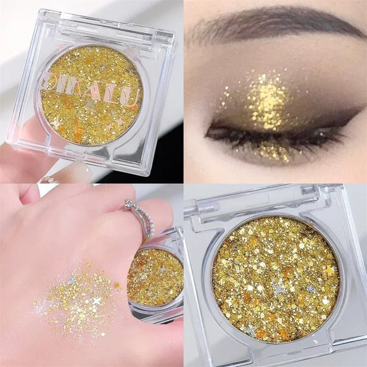 Rynx | Shiny Heart Sequins Glitter Gel Eyeshadow Cream Blue Pink Gold Star/Moon Nail Loose Sequins Glue Halloween Party Body Eye Makeup