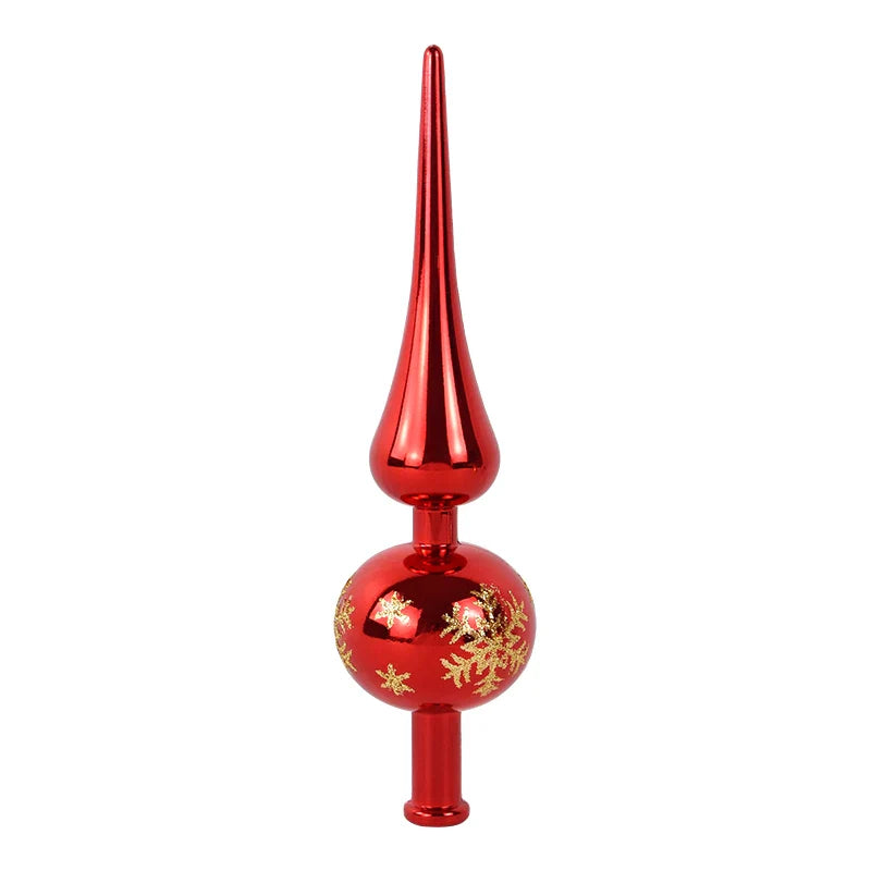 Rynx Christmas Tree Topper 23cm Red Gold Silver Top Shaped Ornament Decorations for Home Christmas Noël Natal Gift New Year