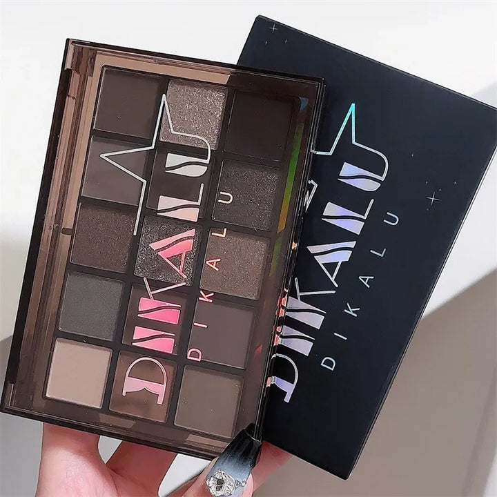Rynx | 15 Colors Cool Tones Eyeshadow Palette Black Smokey Eye Glitter Eyeshadow Shades Eye Pigments Matte Palette Palette S K4W5