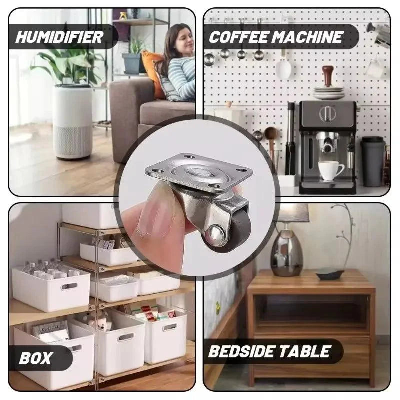 Lisslune | Revolutionary Mini Self-Adhesive 360° Rotatable Soft Rubber Wheels for Effortless Furniture Mobility - 24/1PCS