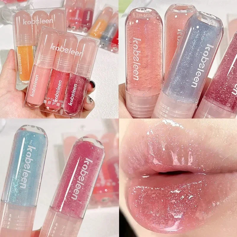 Rynx | 6 Colors Shiny Lip Balm Glitter Jelly Lip Gloss Day&Night Moisturizing High Pigmented Plumping Liquid Lip Lacquer Cosmetics