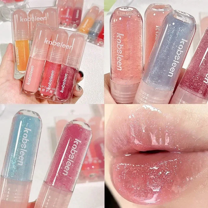 Rynx | 6 Colors Shiny Lip Balm Glitter Jelly Lip Gloss Day&Night Moisturizing High Pigmented Plumping Liquid Lip Lacquer Cosmetics