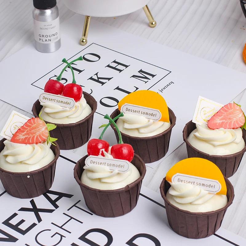Lisslune | 6-piece lifelike cupcake decoration set for food photography and gifts for children - Ideal for refrigerator display