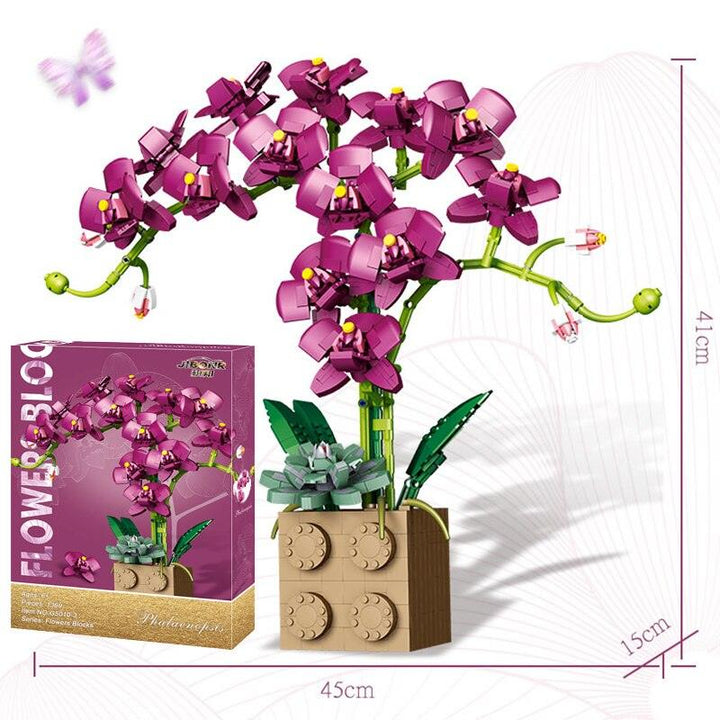 Lisslune | DIY Elegant Blue Phalaenopsis Flower Craft Kit: Create your own impressive home accessory