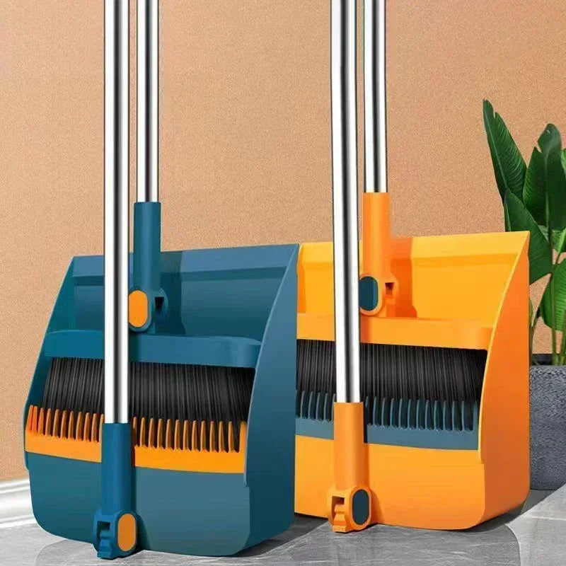 Lisslune | Compacte Veegbezem- en Veegschopset met Haarverwijdering en Opvouwbare Schop