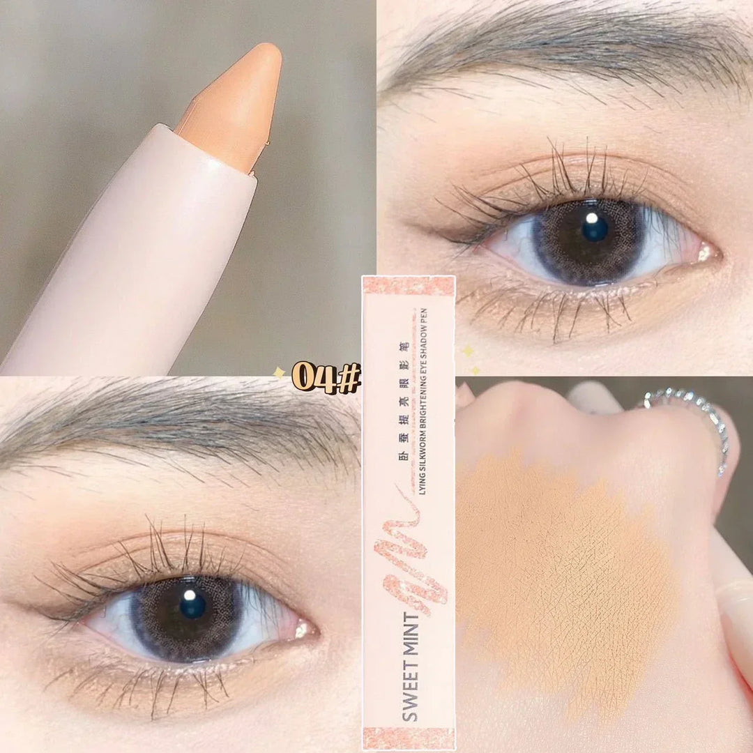 Rynx | 14 Colors White Eyeliner Shiny Glitter Eyeshadow Pencil Eye Liner Pencil Matte Brown Pink Pearl Eyes Makeup Brighten Silk Worm