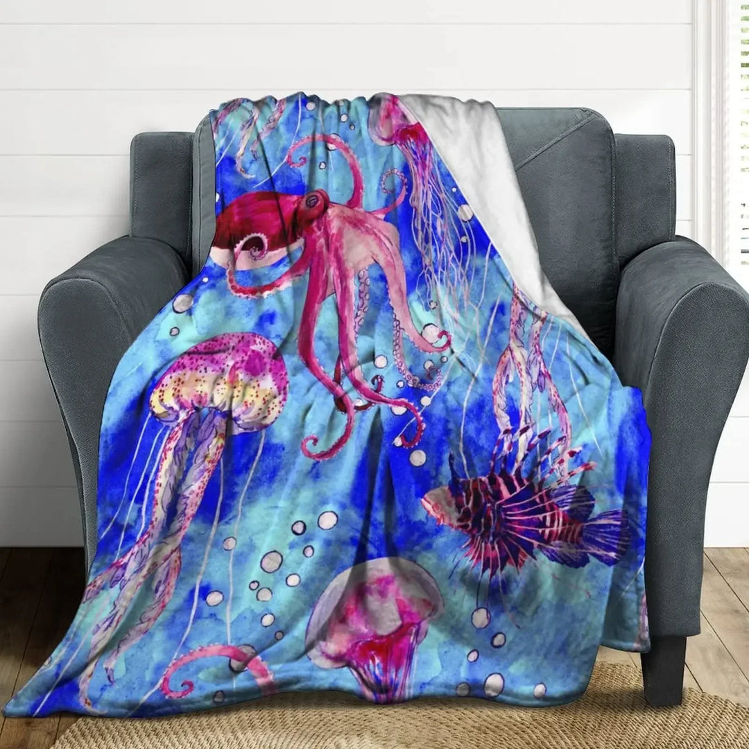 Lisslune | Sea Life Ocean Throw Octopus Blanket