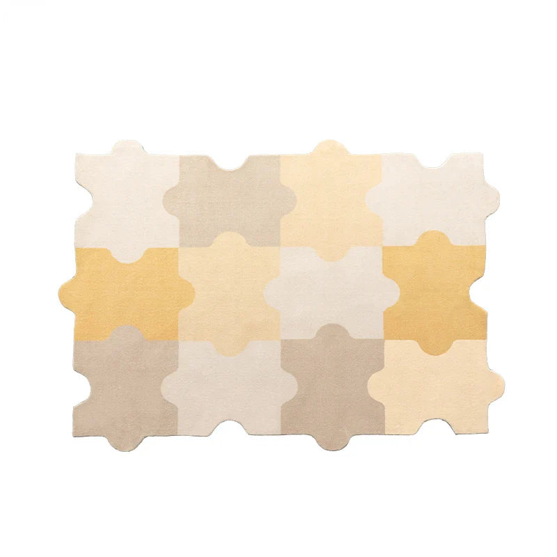 Rynx | Creative Style Rugs for Living Room Luxury Bedroom Decor Puzzle-Shaped Rug Home Plush Doormat Fluffy Soft Washable Rug