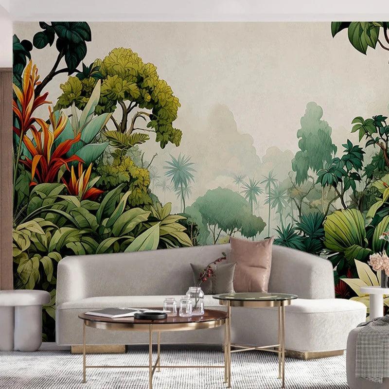 Lisslune | Tropical Harbor Handmade Rainforest Wall Mural