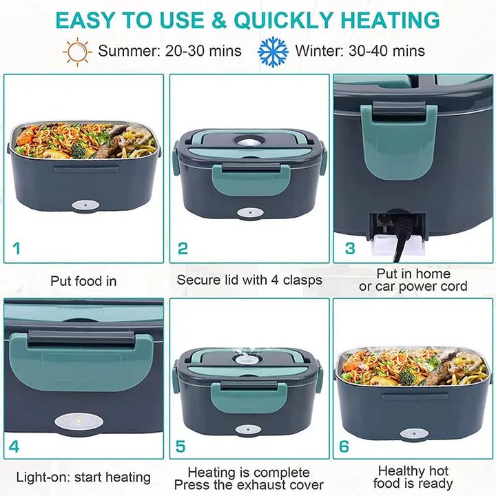 Lisslune | 1.5L Electric Lunch Box Food Warmer 60W Portable Leak-Proof Heater – HeatBox