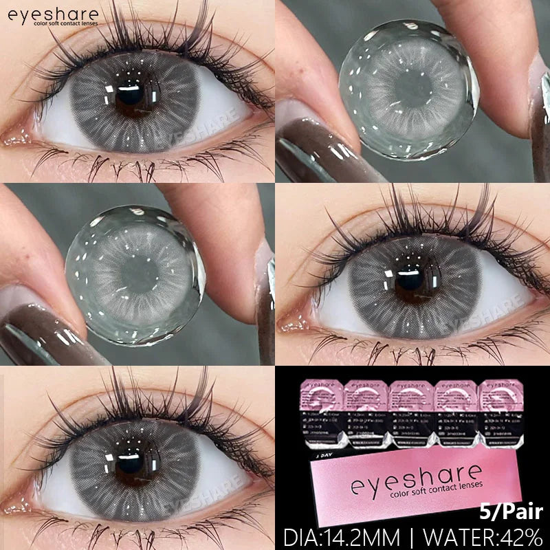Rynx | 5 pairs of daily colored contact lenses for eyes 42% high water content 1 daily lens comfortable to wear disposable