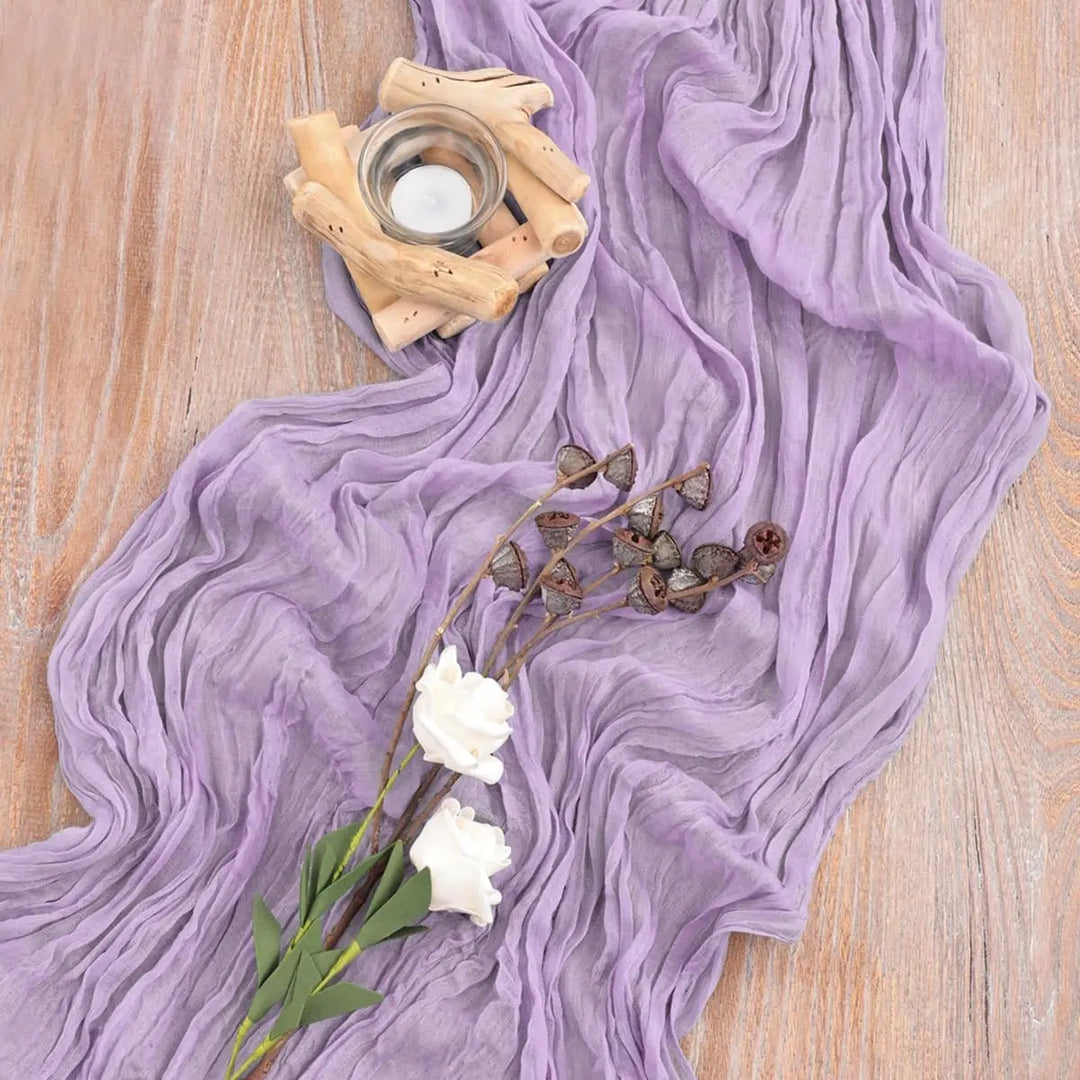 Rynx | Semi-transparent cheesecloth table runner for weddings, sage green Elegant country house decoration, Perfect for birthday parties Banquets arches Cake decor