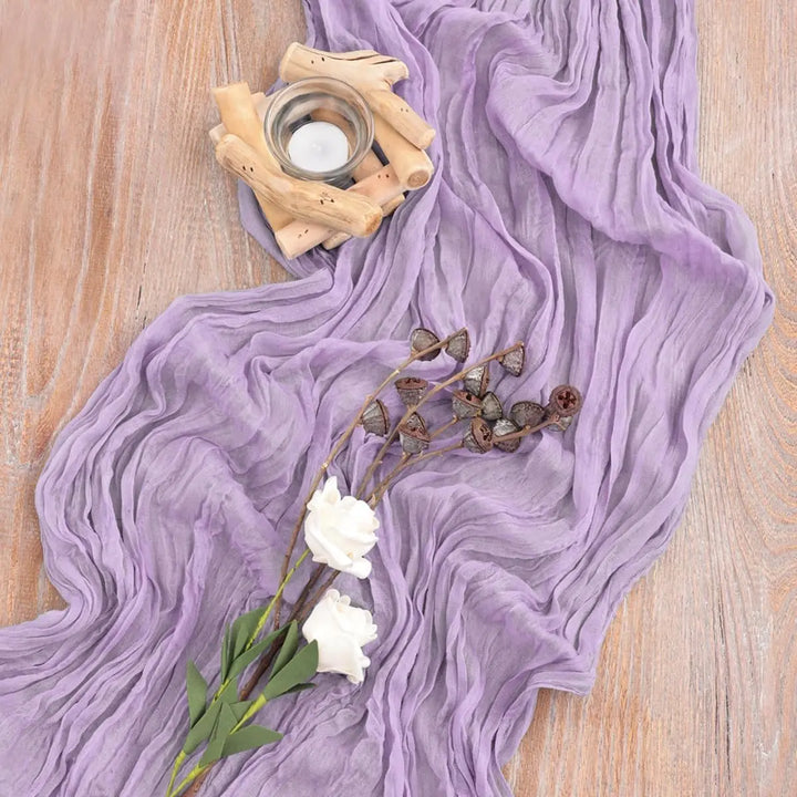 Rynx | Semi-transparent cheesecloth table runner for weddings, sage green Elegant country house decoration, Perfect for birthday parties Banquets arches Cake decor