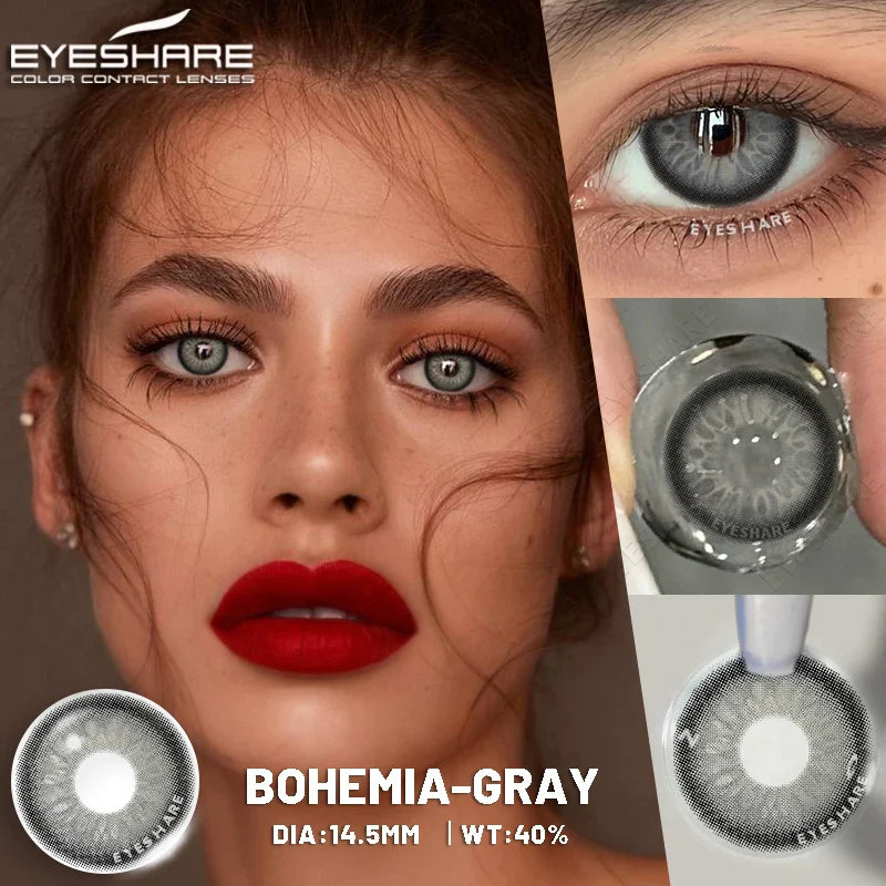 Rynx | 1 Pair Color Lenses Colored Contact Lenses New Brown Lens Blue Eye Lenses Green Lenses Cosmetic Gray Eye Lens Yearly