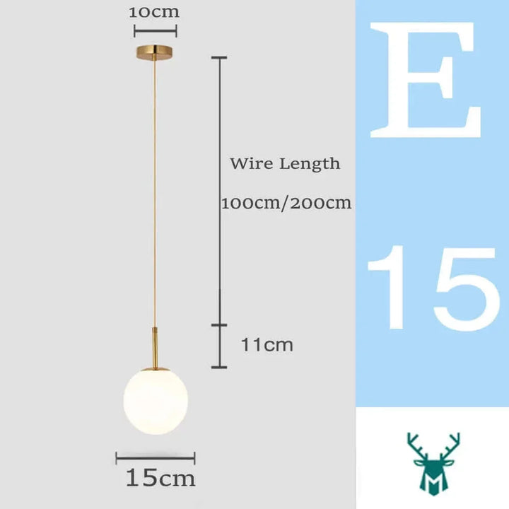 Lisslune | Mid-Century Modern Glass Ball Pendant Light
