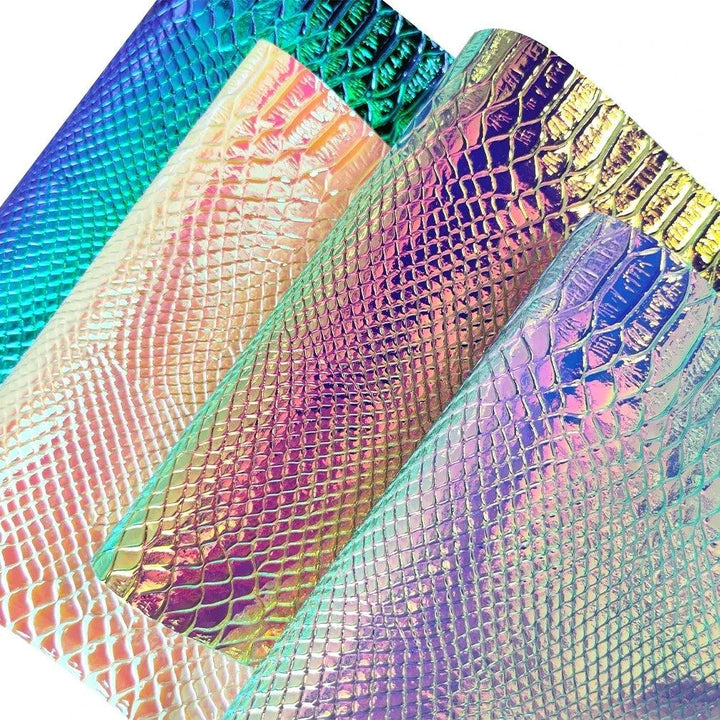 Lisslune | Holographic Crocodile Skin Texture Synthetic Leather Craft Sheet