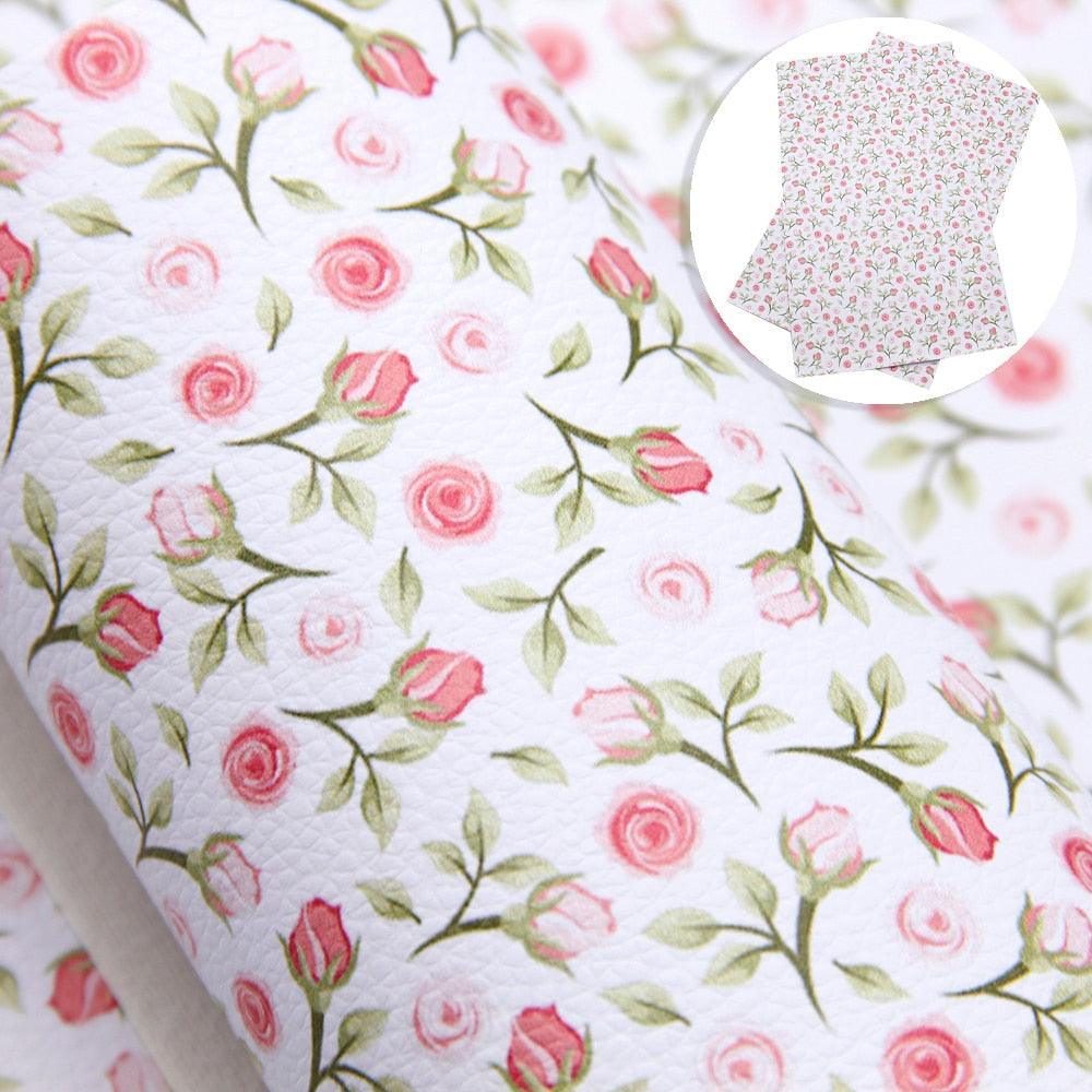 Lisslune | Floral Lychee Blossom Synthetic Leather Crafts Sheet - 20x33cm