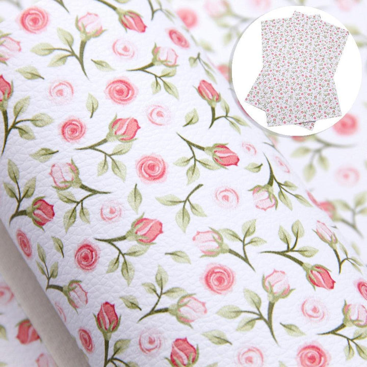 Lisslune | Floral Lychee Blossom Synthetic Leather Crafts Sheet - 20x33cm